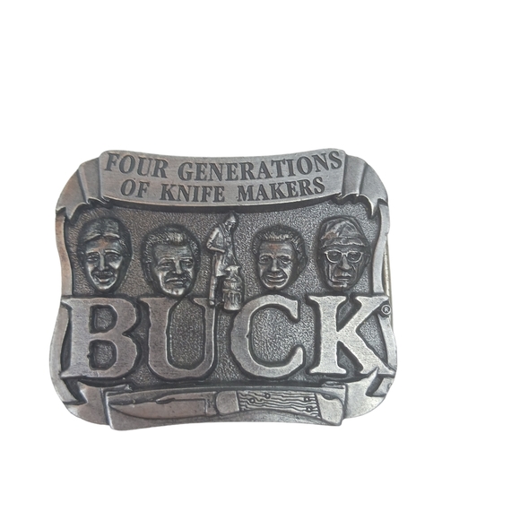 Buck knife belt buckle Vtg 4 generations Smoky mtn knife works - Picture 2 of 5